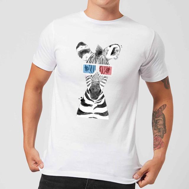 3D Zebra Men's T-Shirt - White - L - Weiß on Productcaster.