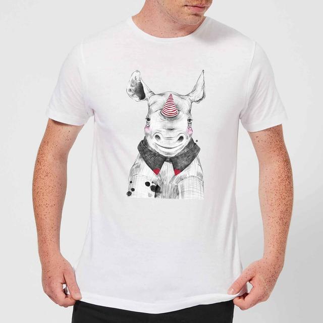 Clown Rhino Men's T-Shirt - White - L - White on Productcaster.