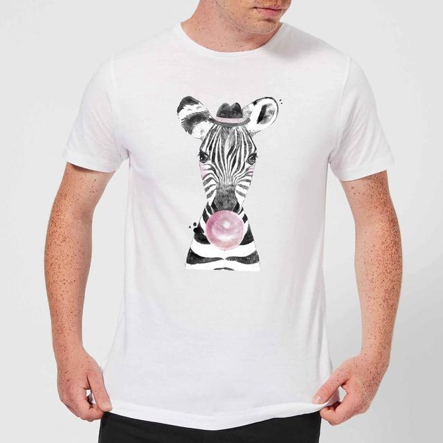 Bubblegum Zebra Men's T-Shirt - White - L - Weiß on Productcaster.