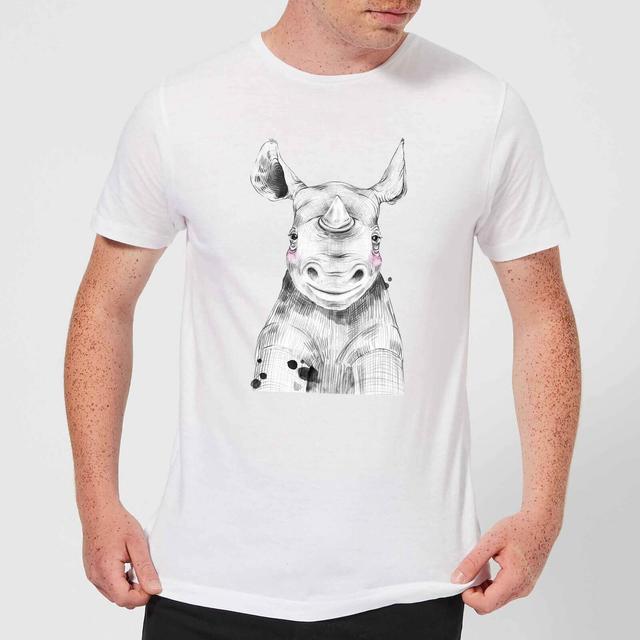 Blushed Rhino Men's T-Shirt - White - 5XL - Weiß on Productcaster.