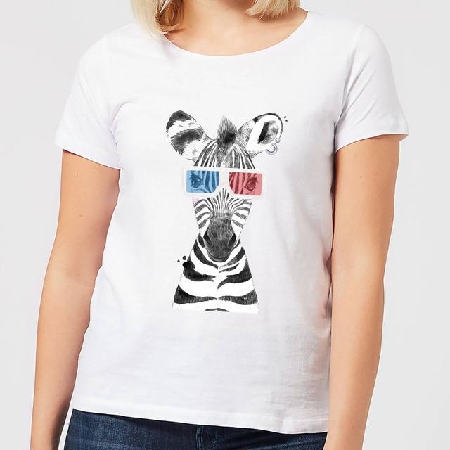 3D Zebra Women's T-Shirt - White - XL - Weiß on Productcaster.