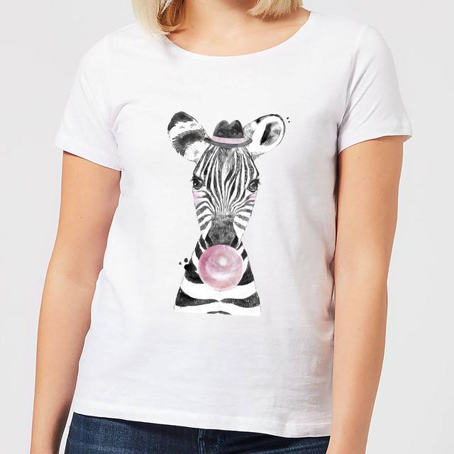 Bubblegum Zebra Women's T-Shirt - White - XL - Weiß on Productcaster.