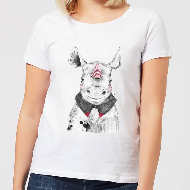 Clown Rhino Women's T-Shirt - White - L - Weiß on Productcaster.