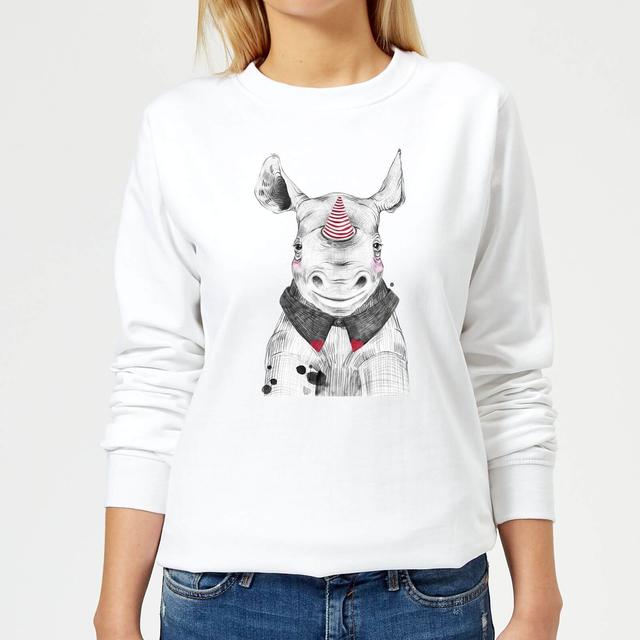 Clown Rhino Women's Sweatshirt - White - XXL - Weiß on Productcaster.