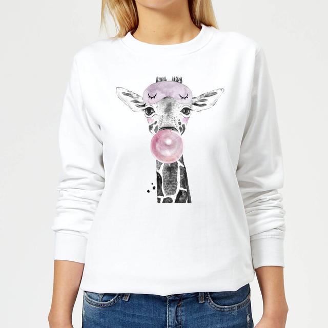 Bubblegum Giraffe Women's Sweatshirt - White - S - White on Productcaster.