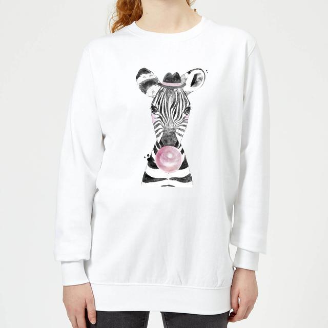 Bubblegum Zebra Women's Sweatshirt - White - M - Weiß on Productcaster.