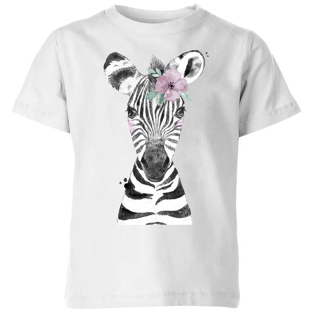 Floral Zebra Kids' T-Shirt - White - 11-12 Jahre - Weiß on Productcaster.