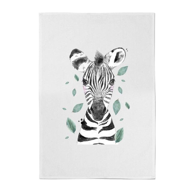 Zebra And Leaves Cotton Tea Towel on Productcaster.