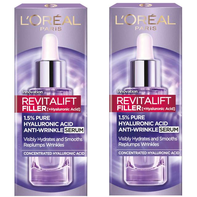 L'Oréal Paris Exclusive Revitalift Filler with 1.5% Hyaluronic Acid Anti-Wrinkle Dropper Serum Duo 2 x 30ml on Productcaster.