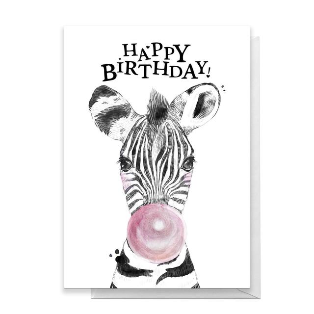 Happy Birthday Zebra Greetings Card - Standard Card on Productcaster.