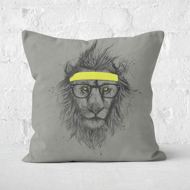 Hipster Lion Cushion Square Cushion - 60x60cm - Soft Touch on Productcaster.