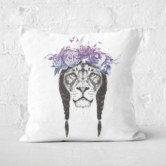 King Of Lions Cushion Square Cushion - 50x50cm - Soft Touch on Productcaster.