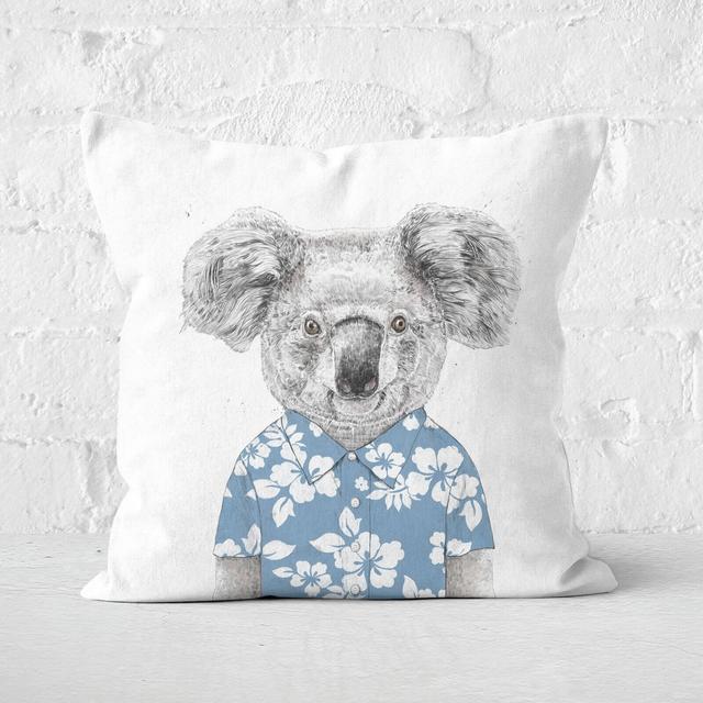 Summer Koala Blue Cushion Square Cushion - 50x50cm - Soft Touch on Productcaster.