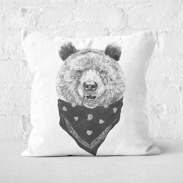 Wild Bear Cushion Square Cushion - 60x60cm - Soft Touch on Productcaster.