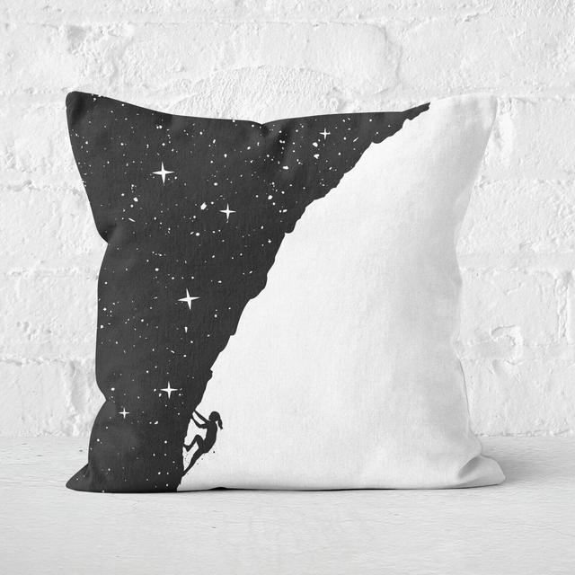 Night Climbing Black & White Cushion Square Cushion - 40x40cm - Soft Touch on Productcaster.