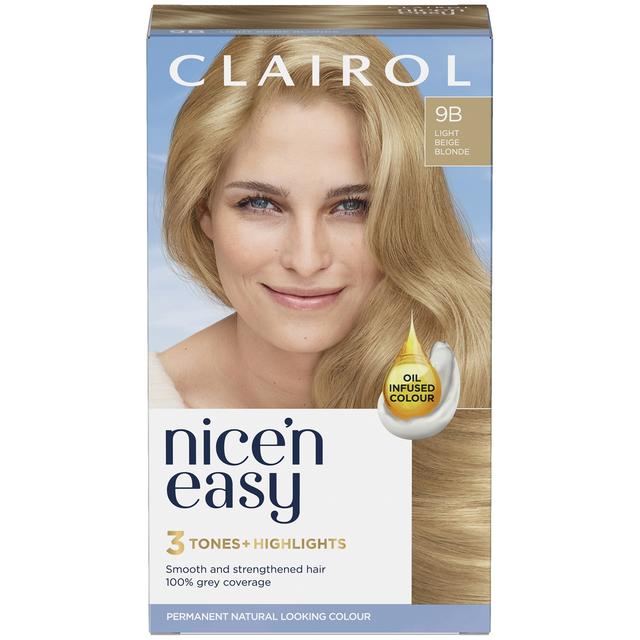 Clairol Nice' n Easy Crème Natural Looking Oil Infused Permanent Hair Dye 177ml (Various Shades) - 9B Light Beige Blonde on Productcaster.