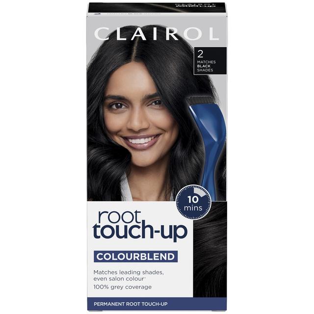 Clairol Root Touch-Up Permanent Hair Dye Long-lasting Intensifying Colour with Full Coverage 30ml (Various Shades) - 2 Black on Productcaster.