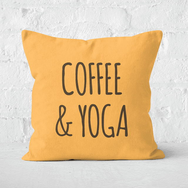 Coffee And Yoga Square Cushion - 60x60cm - Soft Touch on Productcaster.