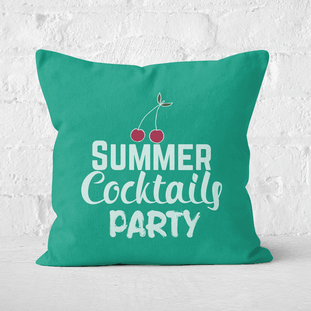 Summer Cocktails Party Square Cushion - 40x40cm - Soft Touch on Productcaster.