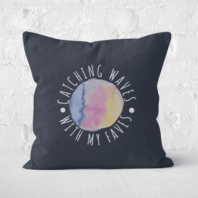 Catching Waves With My Faves Square Cushion - 50x50cm - Soft Touch on Productcaster.