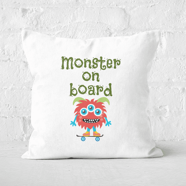 Monster On Board Square Cushion - 50x50cm - Soft Touch on Productcaster.