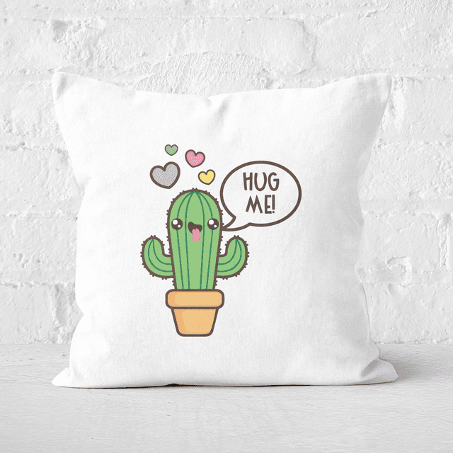 Hug Me Cactus Square Cushion - 40x40cm - Soft Touch on Productcaster.