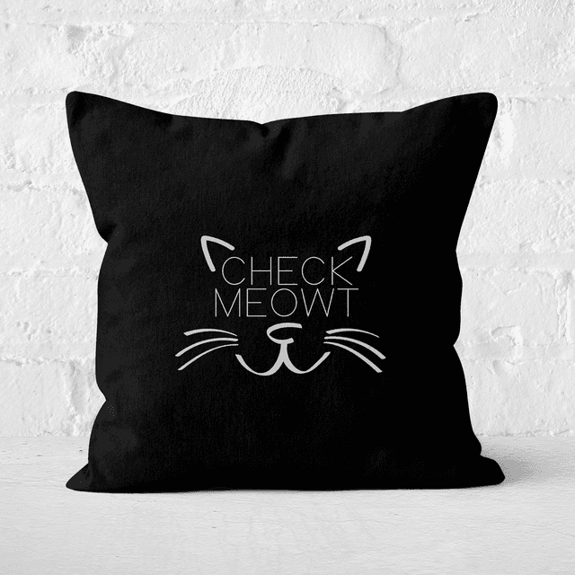 Check Meowt Square Cushion - 50x50cm - Soft Touch on Productcaster.