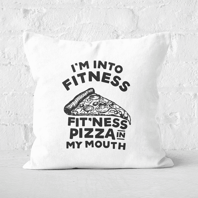 Fitness Pizza Square Cushion - 50x50cm - Soft Touch on Productcaster.