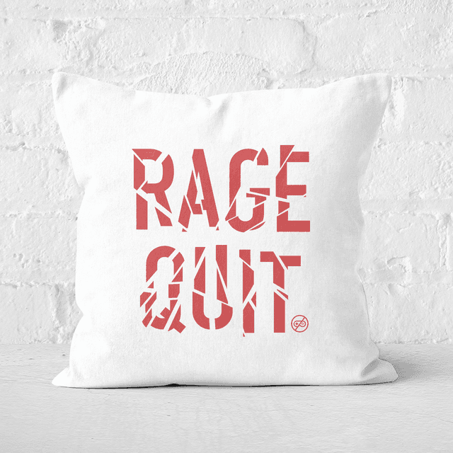 Rage Quit Square Cushion - 60x60cm - Soft Touch on Productcaster.