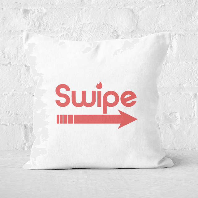 Swipe Right Square Cushion - 60x60cm - Soft Touch on Productcaster.