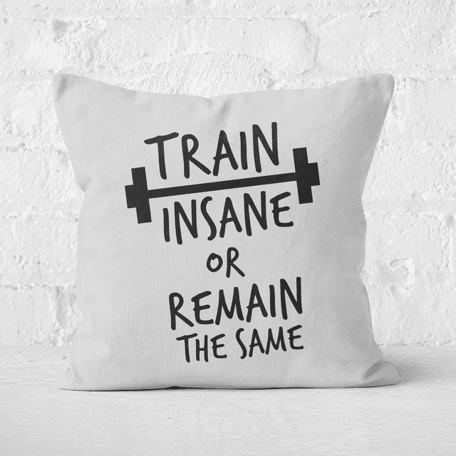 Train Insane Or Remain The Same Square Cushion - 60x60cm - Soft Touch on Productcaster.