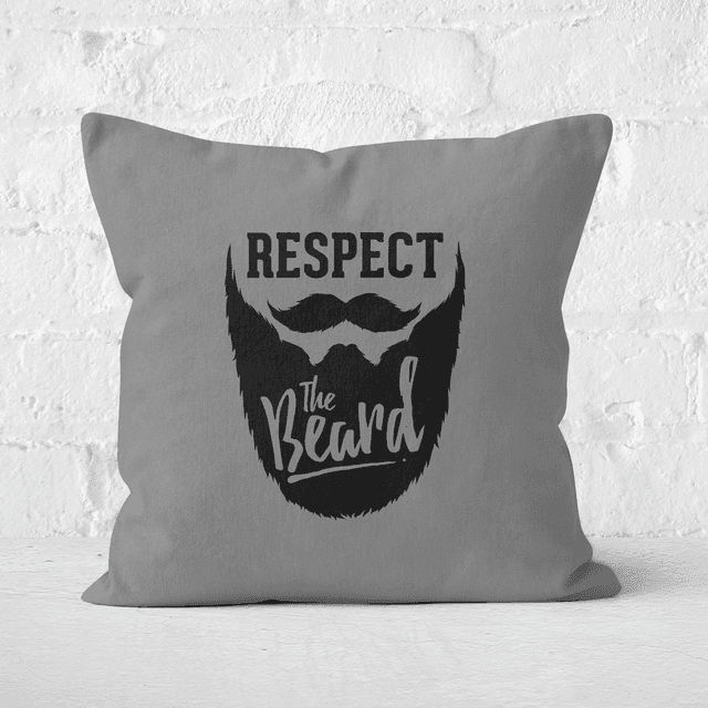 Respect The Beard Square Cushion - 50x50cm - Soft Touch on Productcaster.