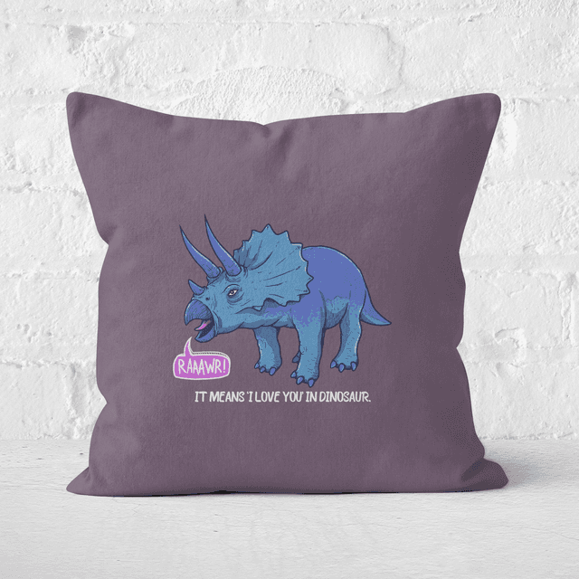 Rawr It Means I Love You In Dinosaur Square Cushion - 60x60cm - Soft Touch on Productcaster.