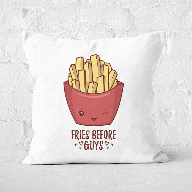 Fries Before Guys Square Cushion - 60x60cm - Soft Touch on Productcaster.