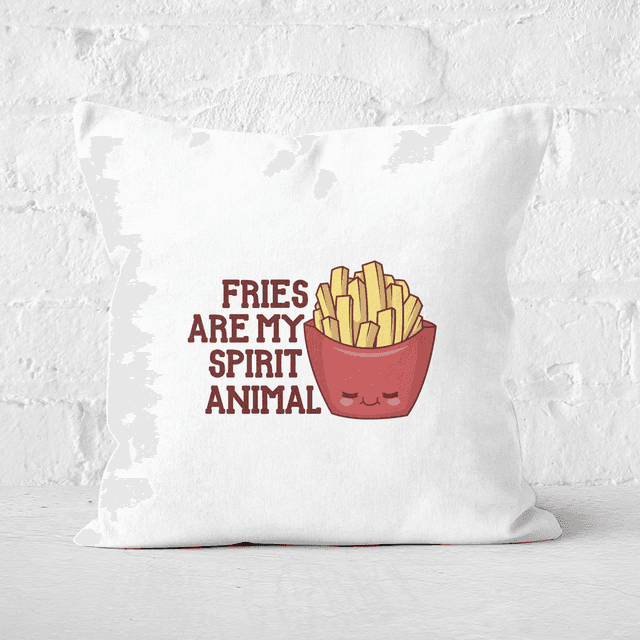 Fries Are My Spirit Animal Square Cushion - 40x40cm - Soft Touch on Productcaster.