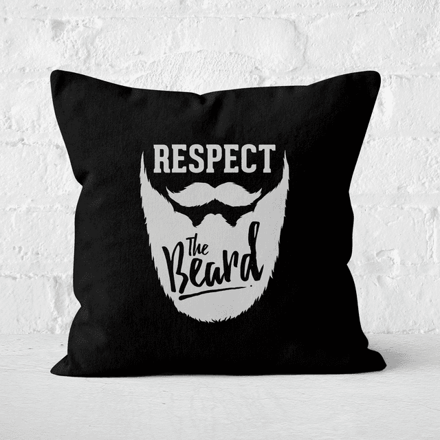 Respect The Beard Square Cushion - 60x60cm - Soft Touch on Productcaster.