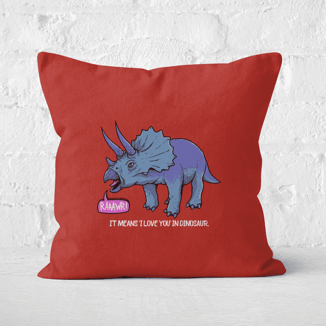 RAWR! It Means I Love You Square Cushion - 50x50cm - Soft Touch on Productcaster.