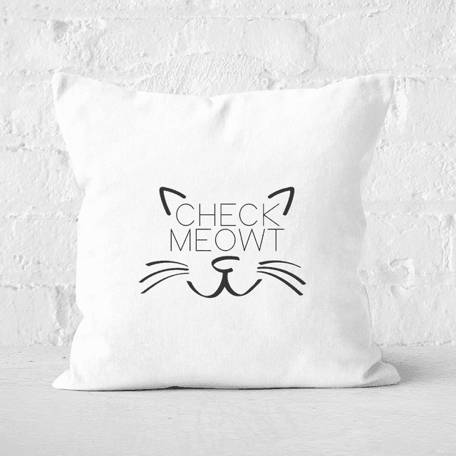 Check Meowt Square Cushion - 50x50cm - Soft Touch on Productcaster.