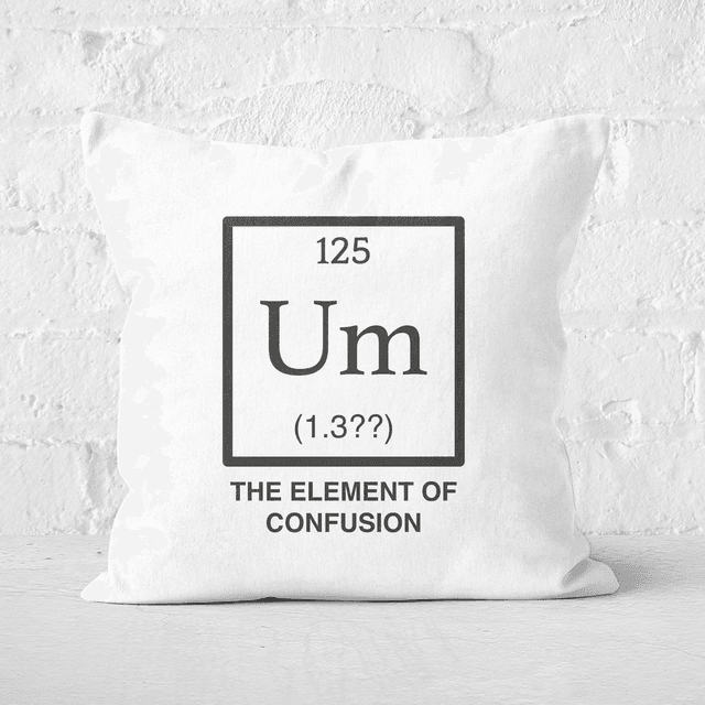 The Element Of Confusion Square Cushion - 40x40cm - Soft Touch on Productcaster.