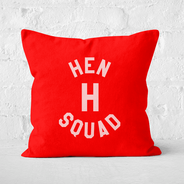 Hen 'H' Squad Square Cushion - 50x50cm - Soft Touch on Productcaster.