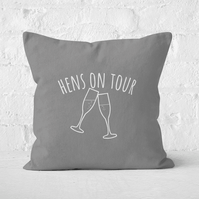 Hen's On Tour Square Cushion - 40x40cm - Soft Touch on Productcaster.