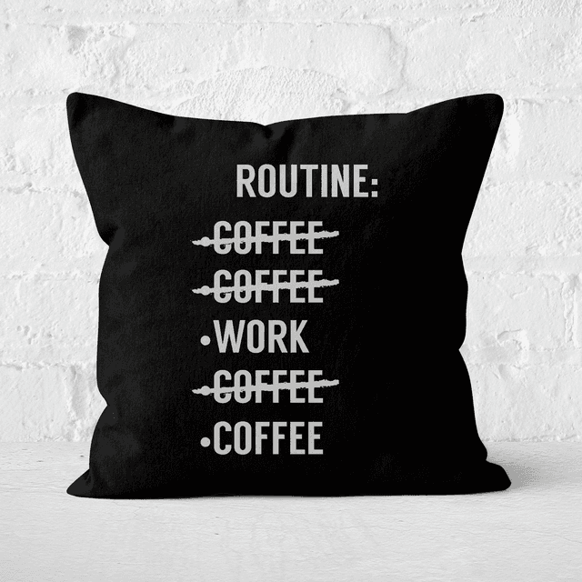 Coffee Routine Square Cushion - 60x60cm - Soft Touch on Productcaster.