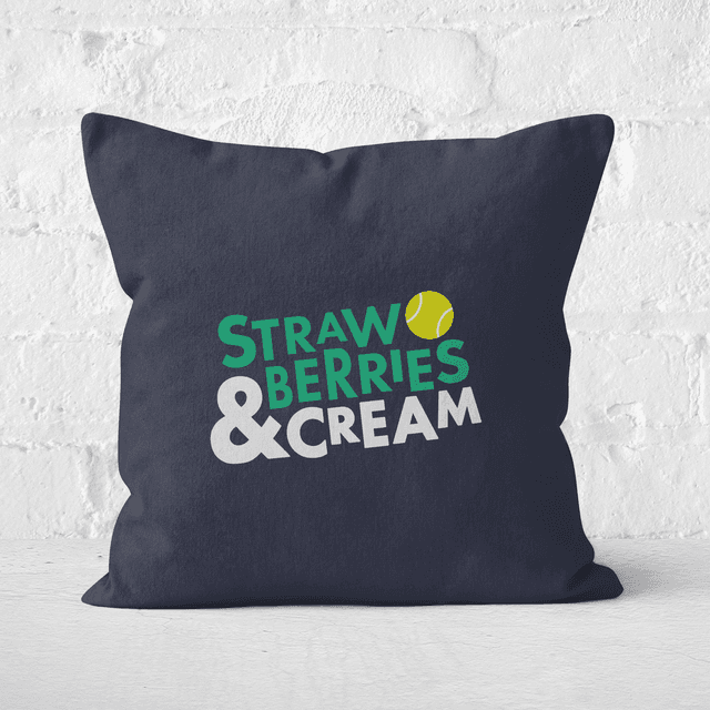 Strawberries And Cream Square Cushion - 40x40cm - Soft Touch on Productcaster.