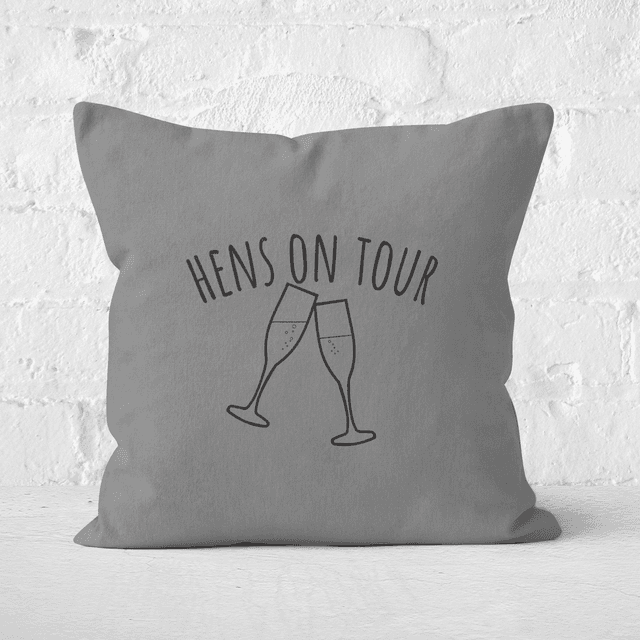 Hen's On Tour Square Cushion - 40x40cm - Soft Touch on Productcaster.