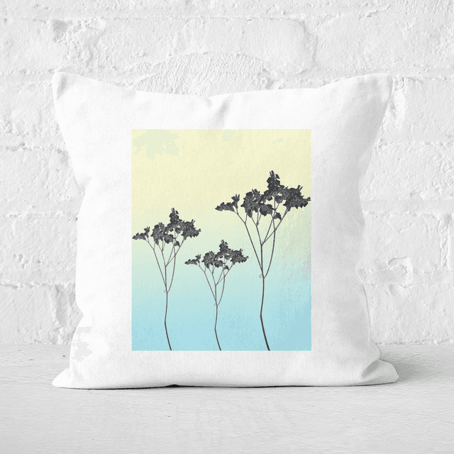 Pressed Flowers Mellow Tones Ombre Flowers Square Cushion - 40x40cm - Soft Touch on Productcaster.