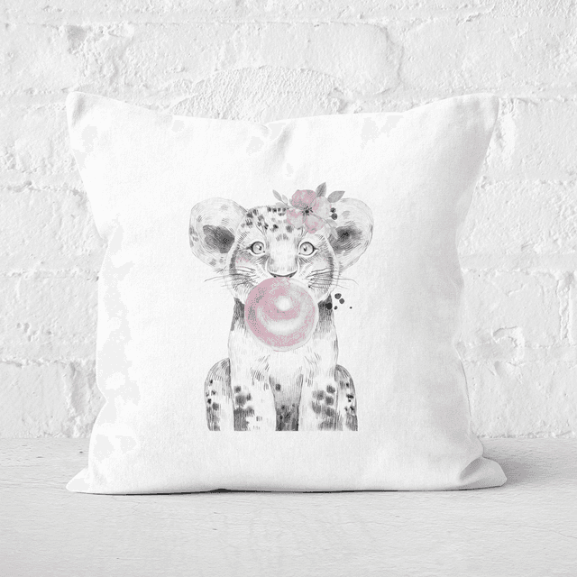 Pressed Flowers Bubblegum Cub Square Cushion - 40x40cm - Soft Touch on Productcaster.