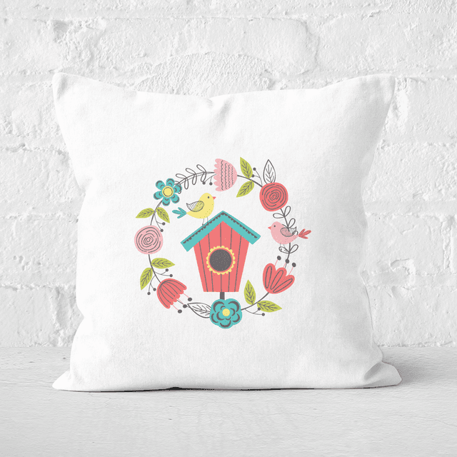 Pressed Flowers Spring Home Square Cushion - 50x50cm - Soft Touch on Productcaster.