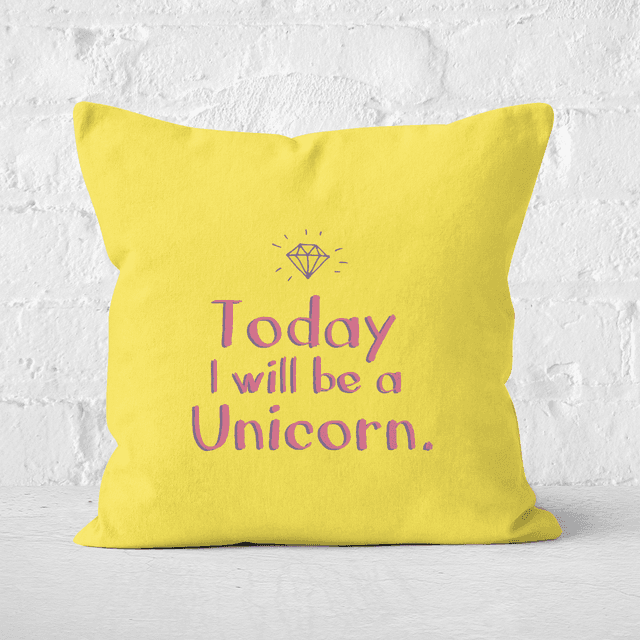 Today I Will Be A Unicorn Square Cushion - 40x40cm - Soft Touch on Productcaster.