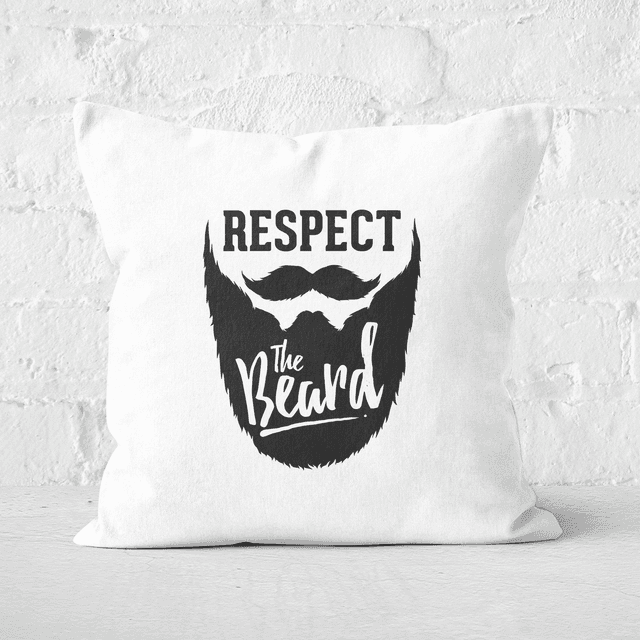 Respect The Beard Square Cushion - 50x50cm - Soft Touch on Productcaster.