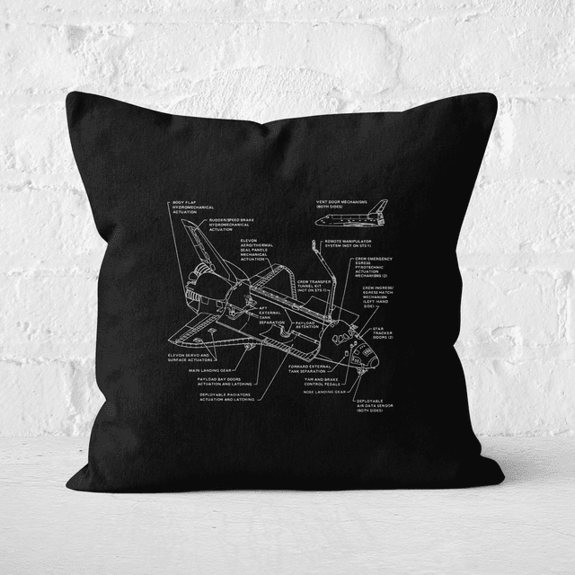 Shuttle Schematic Square Cushion - 60x60cm - Soft Touch on Productcaster.